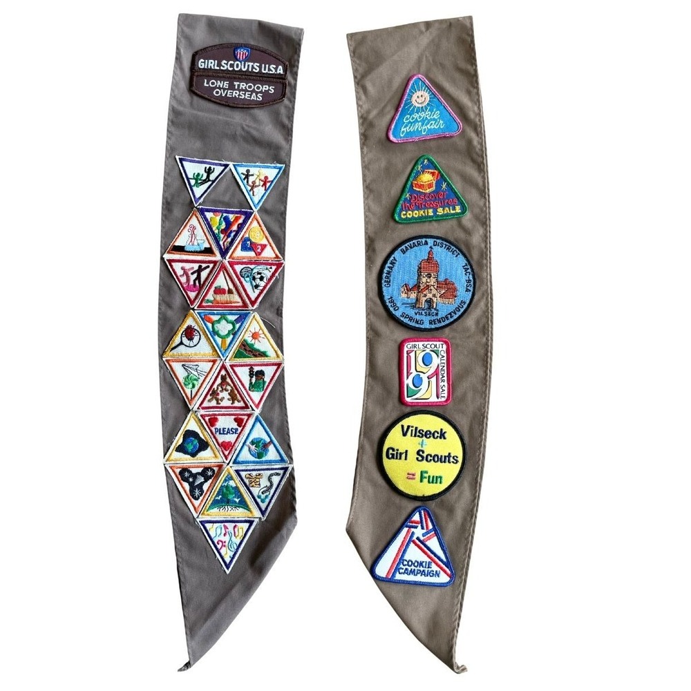 VTG Girl Scouts USA Lone Troops Overseas Sash Germany Bavaria District Vilseck